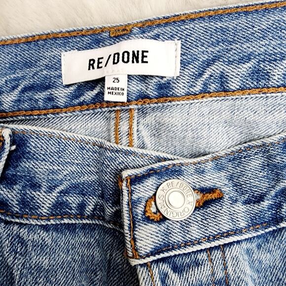 NEW Re/Done Loose Long Straight Leg High Waisted Jean in Wasted Indigo 25 - Picture 11 of 16